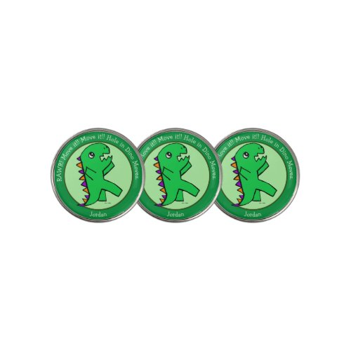 Your Text Green Dinosaur Golf Ball Marker