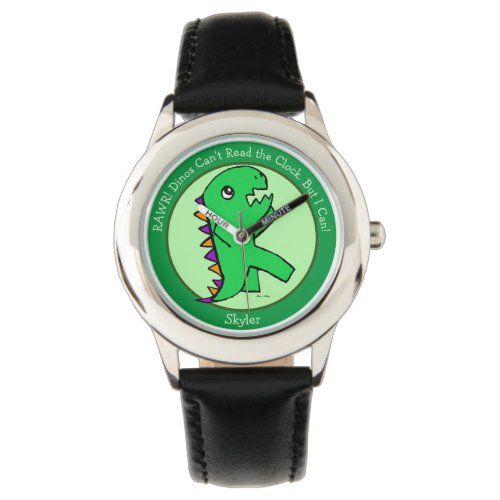 Your Text Green Dinosaur Watch