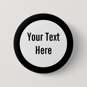 Your Text Here Black Border Custom Button
