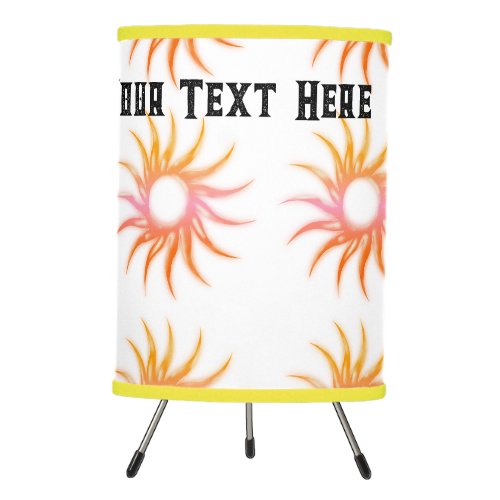 Your Text Here Custom Text Yellow Trim Tripod Lamp