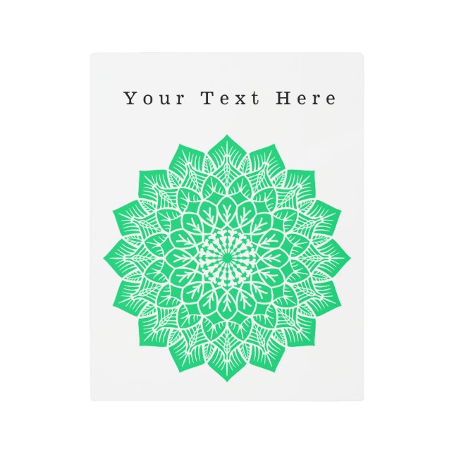 Your Text Here Green Art Image Text Metal Wall Art (Front)