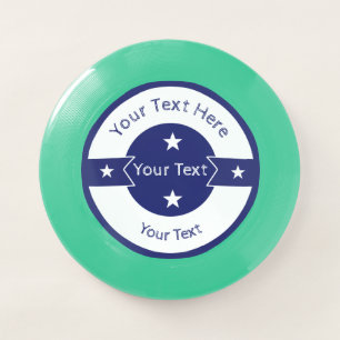 Your Text Here Logo Template Blue and White Star Wham-O Frisbee