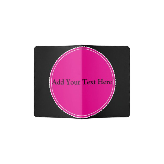 Your Text Here Pink Passport Holder (Opened)