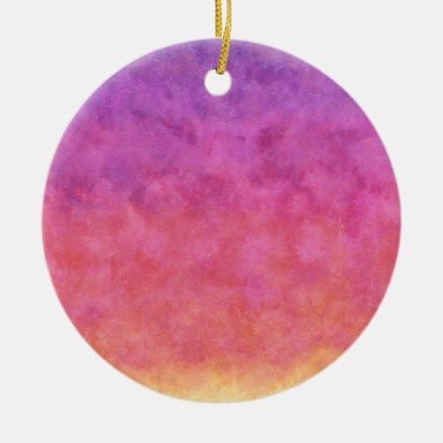 Your Text here RAINBOW SUNSET BACKGROUND Ceramic Ornament
