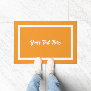 Your Text Here Script Modern Doormat Orange