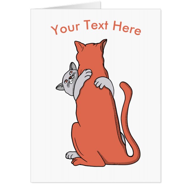 Your Text Here Two Cats Embrace Friendship Card (Front)