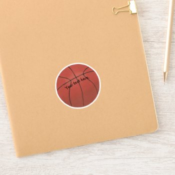 Your Text Here  Vinyl Basketball Stickers by Cherylsart at Zazzle