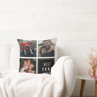 Your text here with custom photo throw pillow