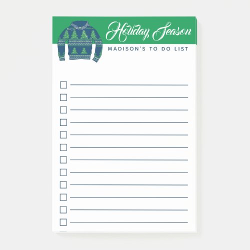 Your Text  Holiday To Do List Post_it Notes