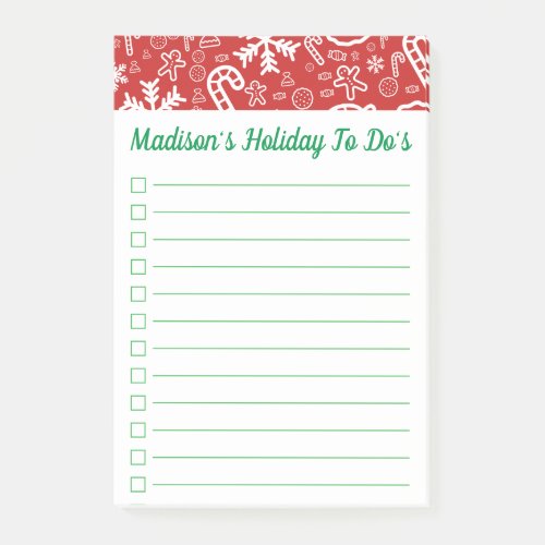 Your Text  Holiday To Do List Post_it Notes