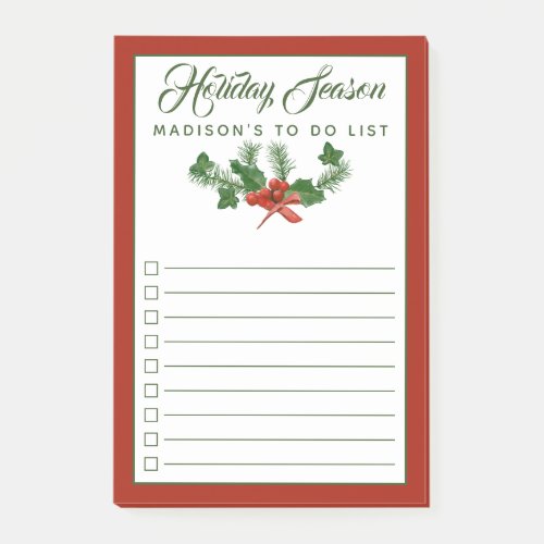 Your Text  Holiday To Do List Post_it Notes