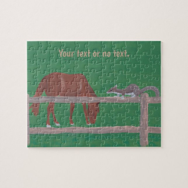 Your Text Horse, Squirrel Grazing & Gazing Puzzles (Horizontal)