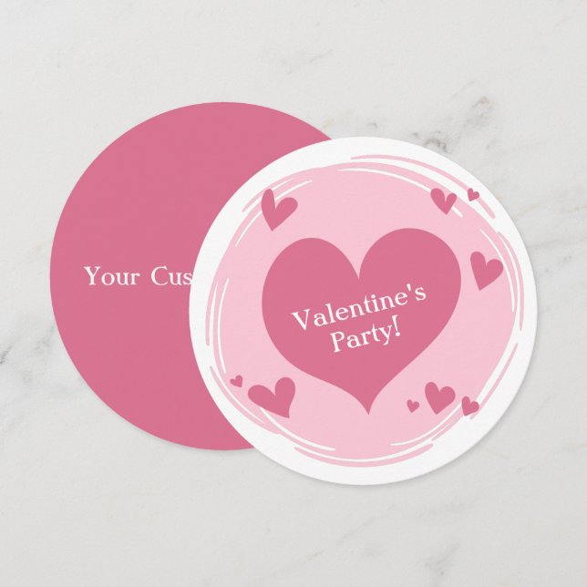 Your Text in a Heart custom invitations (Front/Back)