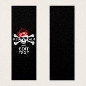 Your Text Keep Calm Red Crown Crossbones Skull (Front & Back)