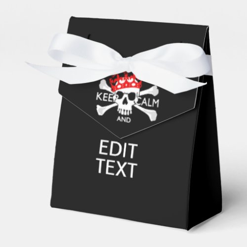 Your Text Keep Calm Red Crown Crossbones Skull Favor Boxes