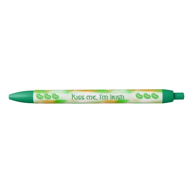 Your Text:  "Kiss me I'm Irish" Abstract Pattern Pen (Front)