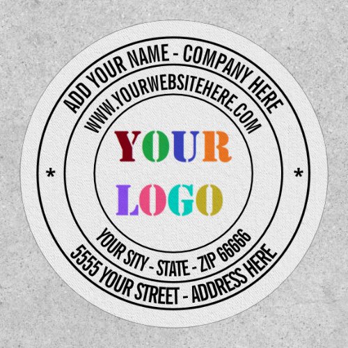 Your Text Logo Name Address Website Promotional Patch