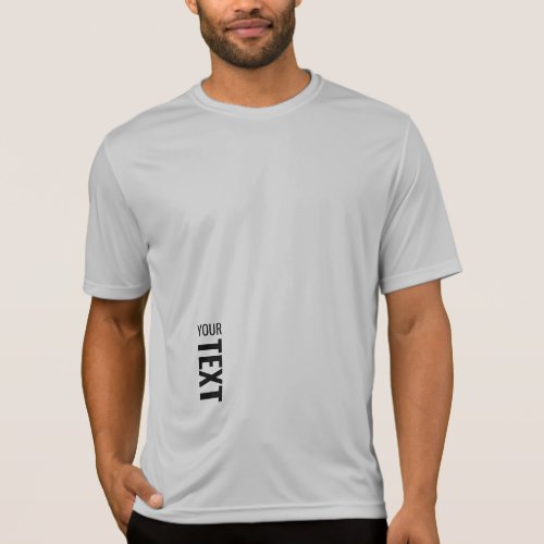 Your Text Mens Activewear Sport Competitor Silver T_Shirt