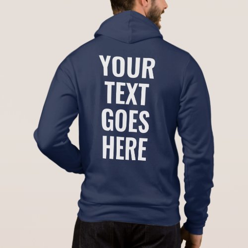 Your Text Mens Elegant Back Side Printed Modern Hoodie