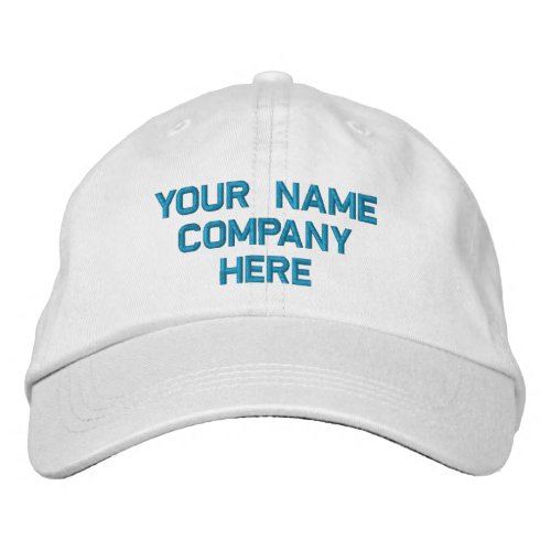 Your Text Name and Colors Hat Embroidered Cap