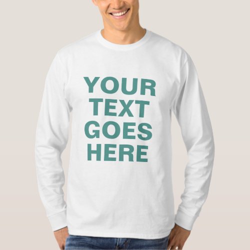 Your Text Name Changeable Colors Mens Long Sleeve T_Shirt