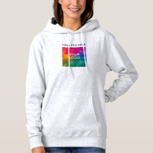Your Text Name Logo Womens Double Sided Ash Grey Hoodie