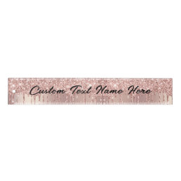 Your Text Name Ruler Rose Gold Blush Glitter Drips