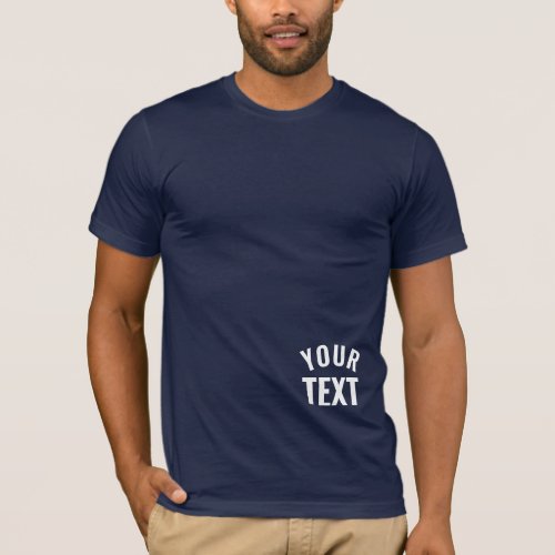 Your Text Navy Blue Mens BellaCanvas Short Sleeve T_Shirt