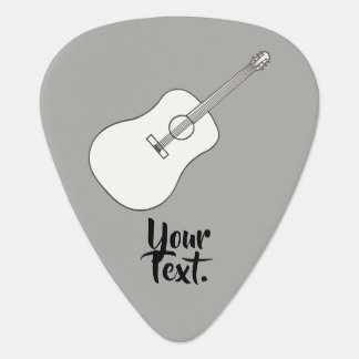 Your Text on Acoustic Guitar Drawing Guitar Picks