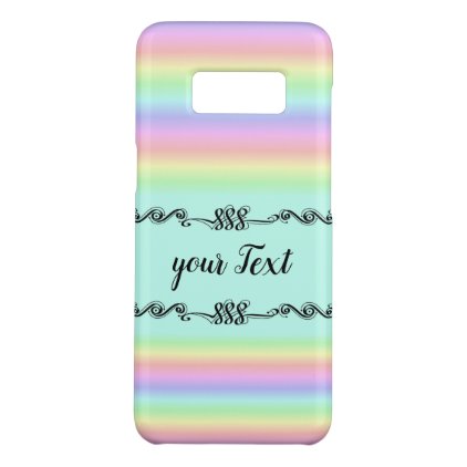 Your Text on azur green and Rainbow Strips Case-Mate Samsung Galaxy S8 Case