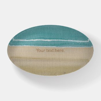 Your Text On Beach Sand Gentle Ocean Waves Paperweight by Cherylsart at Zazzle