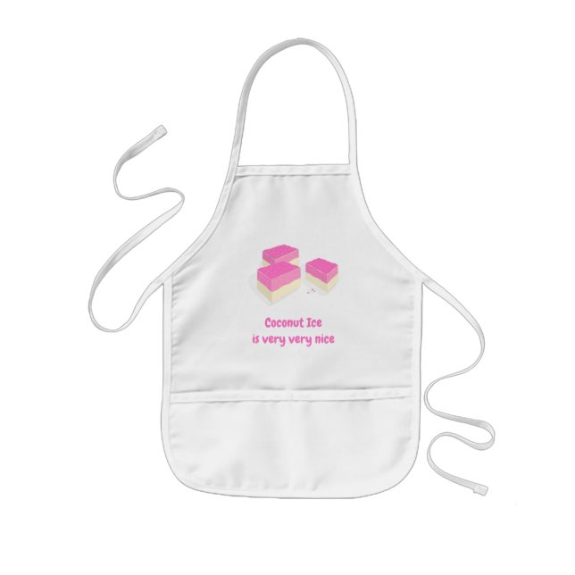 Your text on Coconut Ice - pink & white layers Kids' Apron (Front)