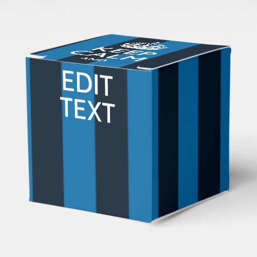 Your Text on Keep Calm Blue Stripes Favor Boxes