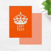 Your Text on Keep Calm Crown Orange (Desk)