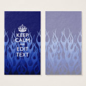 Your Text on Keep Calm on Blue Racing Flames (Front & Back)
