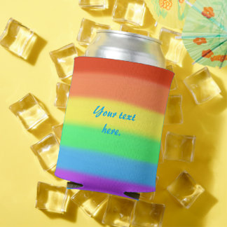 Your Text on Rainbow Blends Can Covers Cooler