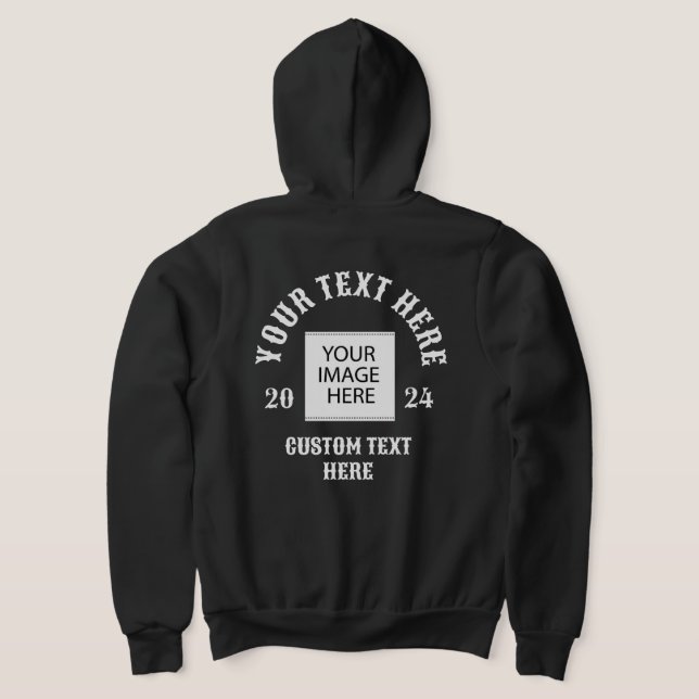 YOUR TEXT OR LOGO HERE HOODIE (Laydown Back)