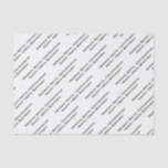Your Text Pattern All Over Print Black/White Tissue Paper