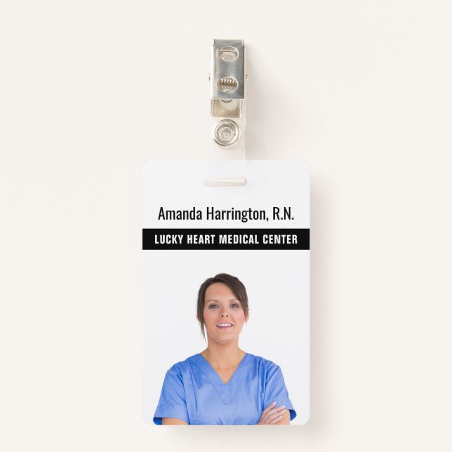 YOUR TEXT & PHOTO badges (Front with Clip)