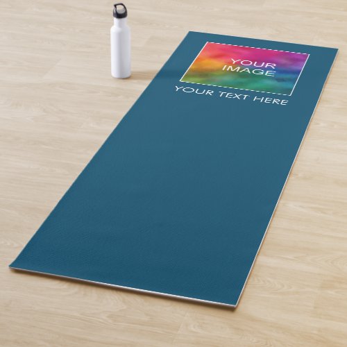 Your Text Photo Here Template Ocean Blue Fitness Yoga Mat