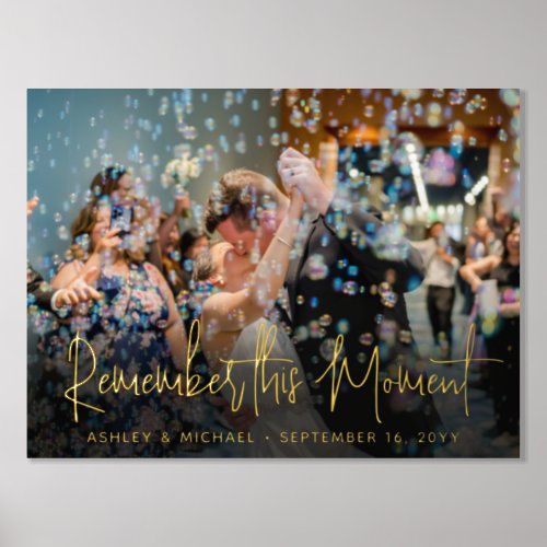 Your Text  Photo Wedding Remember this Moment Foil Prints