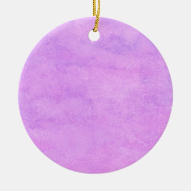 your text pink purple back ground ceramic ornament (Front)