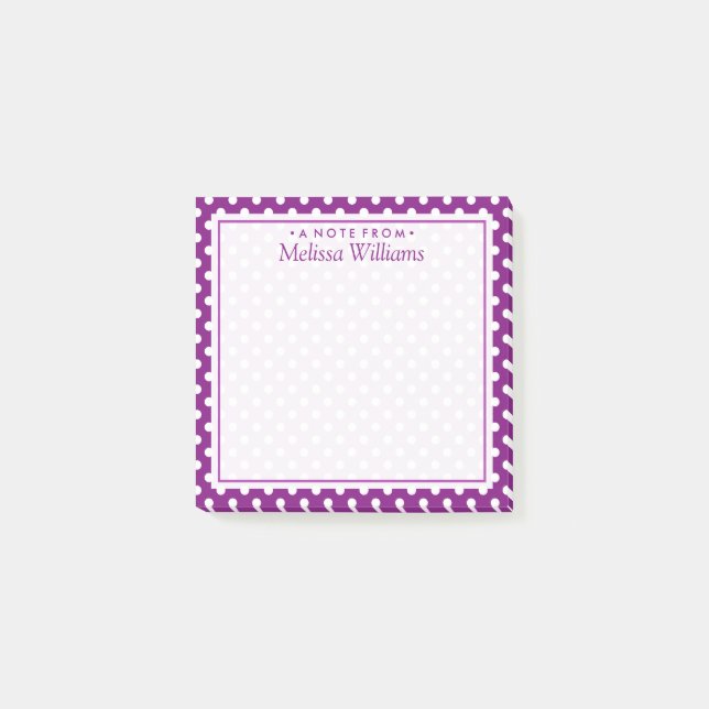 Your Text | Polka Dot Pattern Post-it Notes (Front)