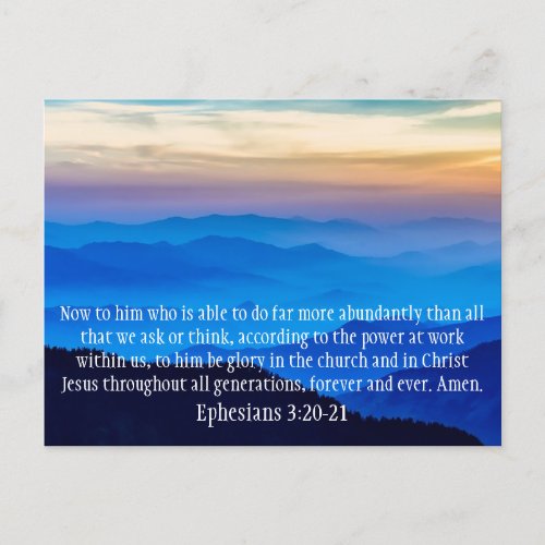 Your Text Pretty Blue Mountains Ephesians 320_21 Postcard