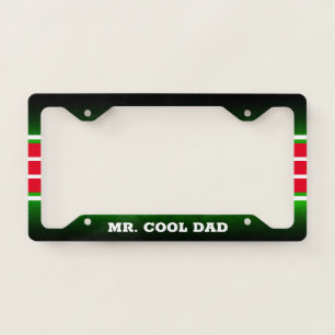 (YOUR TEXT) - Red White Black and Green Gradient License Plate Frame