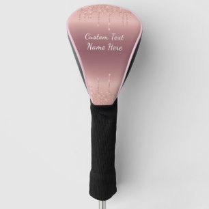 Your Text Rose Gold Blush Golf Head Cover