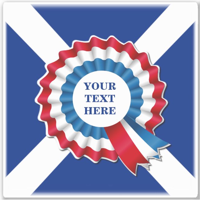 Your Text Rosette Contour Sticker (Front)