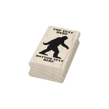 Your Text Sasquatch Bigfoot Silhouette Rubber Stamp by MustacheShoppe at Zazzle