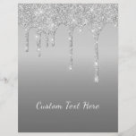 Your Text Silver Glitter Sparkle Drips Letterhead<br><div class="desc">Custom Text Silver Gray Glitter Sparkle Drips Wedding or Party Letterhead / Gift - Add Your Unique Text / Name or Remove Text - Make Your Special Gift - Resize and move or remove and add text / elements with customization tool. Design by MIGNED. Please see my other projects /...</div>