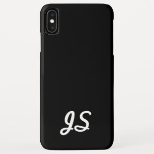 Your Text, Simple, Retro-Styled Script Black iPhone XS Max Case